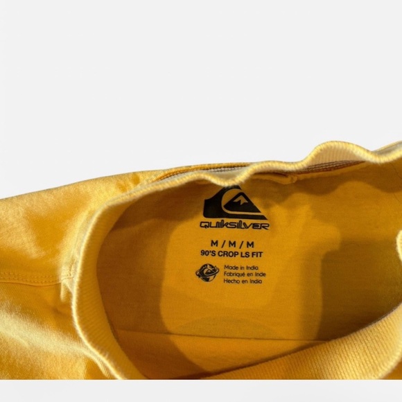 Quiksilver Yellow Crop Top with Graphic Design - Picture 4 of 5